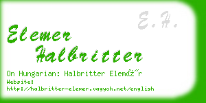 elemer halbritter business card